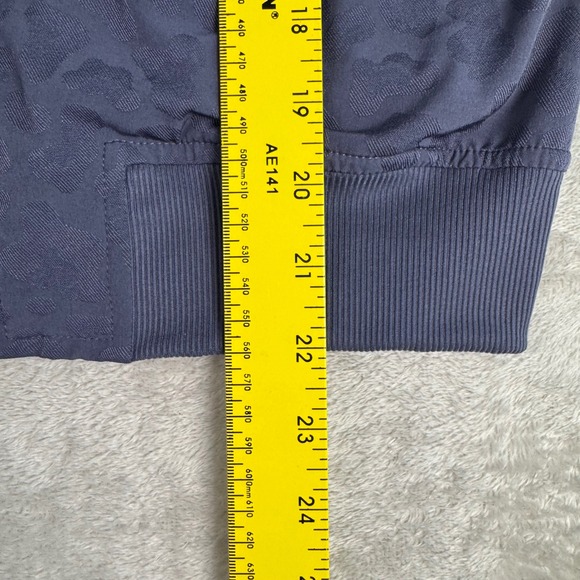 Athleta Women XXS Purple Tonal Leopard Print Zip Brooklyn Bomber Track Jacket - Picture 12 of 12